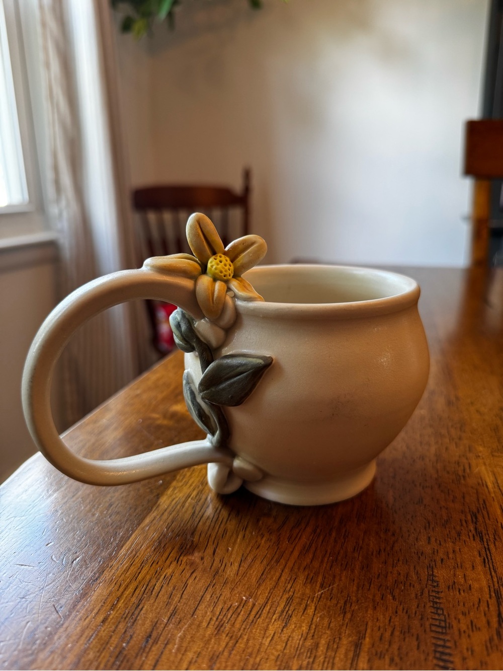Melissa Brown Studio Art Pottery Coffee/tea Mug Floral Ceramic Signed OOAK